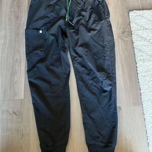 Fabletics Black womens Joggers with Green Accent